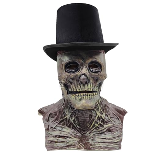 Hbbgdiy Halloween -Masken für Erwachsene, mit bewegenden Kiefer realistische 3D -Skelettmaske für Halloween -Cosplay -Party -Kostümrequisiten von Hbbgdiy