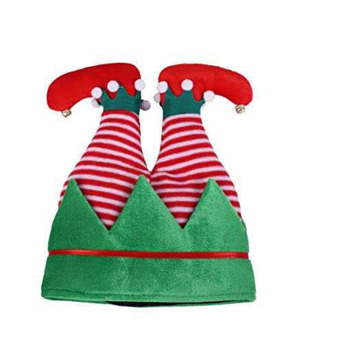 Hbbgdiy Lustige Weihnachts -Elf -Hutbaumbeine Weihnachten Elf Upside Cap Elf Hosen Hüte Xmas Party Kostüm für Erwachsene Kinder Weihnachtsbedarf Streifen Stil von Hbbgdiy