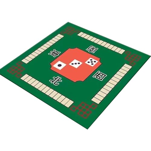 Hbbgdiy Mahjong Mat Anti-Schlupftabelle Matte 31.5x31.5 '' Rauschreduktion Mahjong Mat für Tabellenkleidung-resistente Mahjong-Spielmatte für Party-Poker, Karte, Familienbrettspiele Grün Green von Hbbgdiy