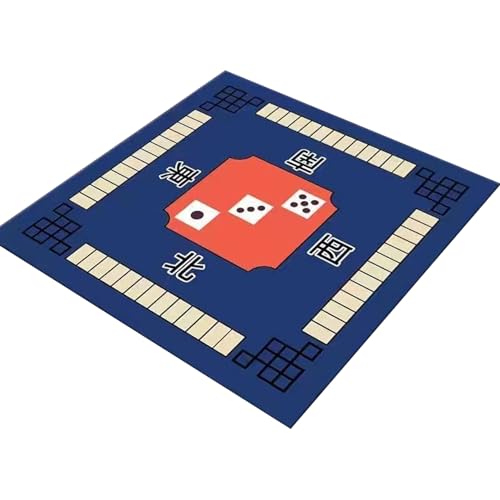 Hbbgdiy Mahjong Mat Anti-Slip-Tabelle Matte 31.5x31.5 '' Rauschreduktion Mahjong Matte für Tafelkleidung-resistente Mahjong-Spielmatte für Party-Poker, Karte, Familienbrettspiele Blau von Hbbgdiy