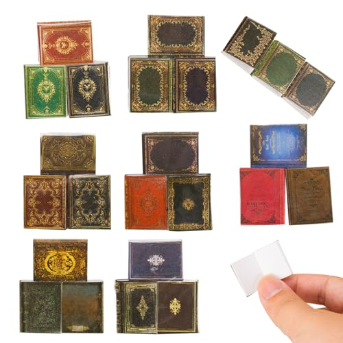 Hbbgdiy Mini Books 100 PCs Dollhouse Buch 1: 12 Skala Tiny Books Bibliothek Miniaturen Bücher Modell Dollhouse Accessoires für DIY -Projekte Kinder tun Sich vor, Spielzubehör zu Spielen von Hbbgdiy