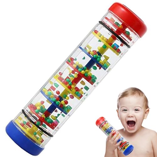 Hbbgdiy Regenmacher Baby Spielzeug 8 Zoll lustiger Regenstick Baby Spielzeug Rasselröhrchen Eudcational Regenmacher Spielzeug Baby Plastik Musik Sensorisches Auditory Instrument von Hbbgdiy