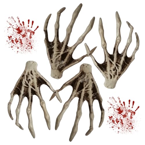 Hbbgdiy Skeletthände 2 Paare 10x6 Zoll realistisch abgetrennte Plastikhände Halloween Requisiten für Spukhausdekoration Scary Skeleton Bones Party Vorräte Hbbgdiy Skeletthände 2 Paare 10x6 Zoll realistisch abgetrennte Plastikhände Halloween Requisiten für Spukhausdekoration Scary Skeleton Bones Party Vorräte von Hbbgdiy