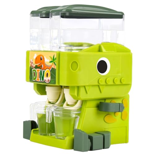 Hbbgdiy Wasserspender für Kinder Dinosaurierform Mini Wasserspender Dual Outlet Netter Wasserspender mit Tassen Rotationsarm und Bein Dual Wassertank Kinder Wasserspender, Green von Hbbgdiy