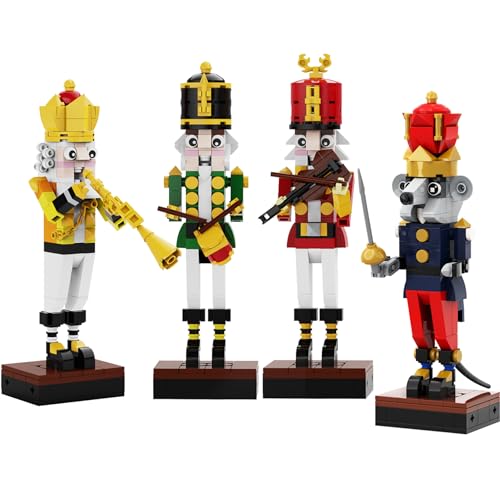 Hbbgdiy Weihnachtsbaum -Set 4PCS Plastikspielzeuggebäude Sets umfassen Trompeter Schlagzeuger Geigerinleiter Nutcracker Weihnachtsdekorationen für Kinder Erwachsene von Hbbgdiy