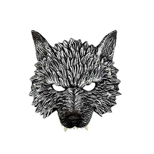 Hbbgdiy Wolfsmaske, Werwolf Halbmaske, 3D Halloween Werwolf, Wolfsmaske für Maskerade, Cosplay Requisiten, Halloween Partyzubehör Halloween WolfsmaskeWolfsmaske Werwolfmaske von Hbbgdiy