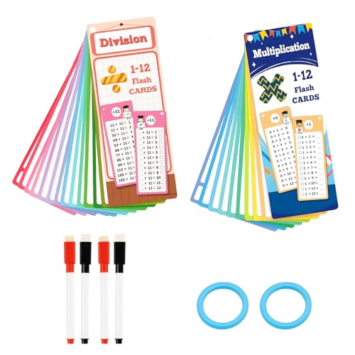 1x1 Lernkarten, 2 Lernkarten-Sets Multiplikation & Division, Rechnen Lernen, Würfelhaus Rechnen, 4 Abwischbare Stifte, Mathe üben für Kinder 5-12 Jahre 1x1 Lernkarten, 2 Lernkarten-Sets Multiplikation & Division, Rechnen Lernen, Würfelhaus Rechnen, 4 Abwischbare Stifte, Mathe üben für Kinder 5-12 Jahre von HcvGcm