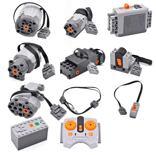 Hcyx Kompatibel mit Lego Technic Motor L Power Functions-Bauset, 11-teiliges Power Functions-Motorbatterie-IR-Fernbedienungs-Empfänger-Set von Hcyx