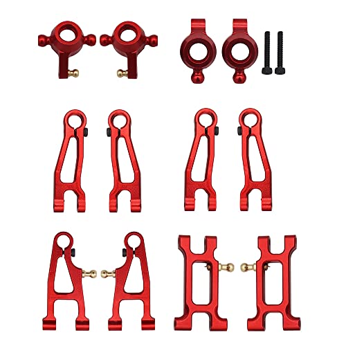 Hduacuge 12-teiliges Upgrade-Set aus Metall, schwenkbarer Arm, Nabenhalterung für SG 1603 SG 1604 SG1603 SG1604 1601 1602 1/16 Auto, ferngesteuert, Rot von Hduacuge