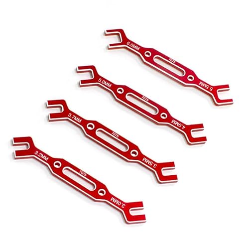 Hduacuge 4-teiliges Set Schraubenschlüssel 3/3,2/3,5/3,7/4/5/5,5/6 mm Spannmutter Kugelgelenk Entferner Werkzeug Universal für RC Auto Drohne Boot Rot von Hduacuge