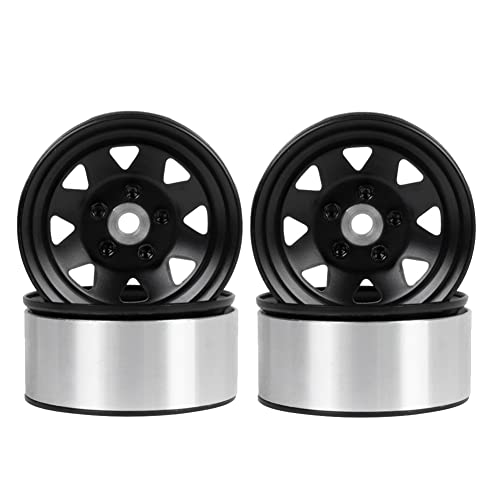 Hduacuge Felge aus Metall 1.0, 4 Stück, für Auto auf RC Axial SCX24 SCX24, Schwarz von Hduacuge