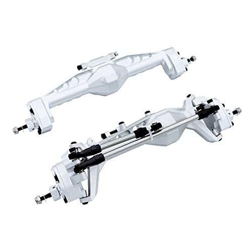 Hduacuge Torachse und Hinterachse aus CNC-Aluminium-Legierung für Autoteile auf Axial SCX10 III AXI03007 1/10 RC, Silber von Hduacuge