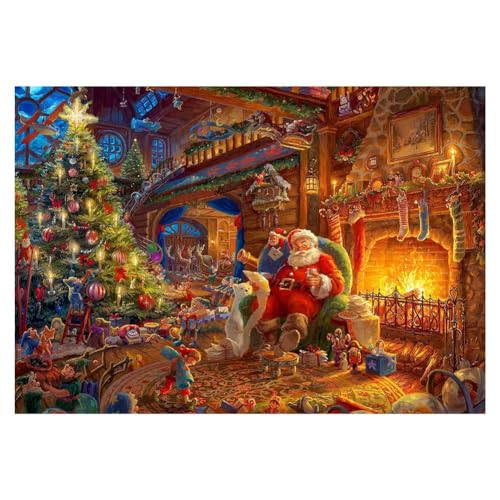 Hduacuge Weihnachtsmann mit Weihnachtsbaum, 1000 Teile, Puzzles, für Weihnachten, Familie, lustige Dekompressionsspiele, einfach zu bedienen von Hduacuge