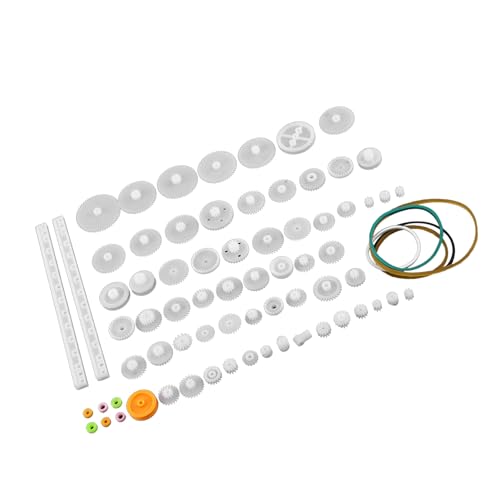 Headerbs Motor-Getriebe-Set aus Kunststoff, 6 Verschiedene Set-Kleinteile, Modellbau-Zubehör, Einschließlich Vieler Arten von Getriebeteilen für Alle Arten von Autos und Robotern (75 von Headerbs