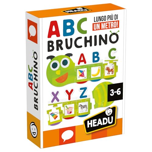 HEADU - ABC Bruchino, selbstkorrigierend und über einen Meter lang! EIN Lernspiel für Kinder von 3 bis 6 Jahren, Made in Italy von Headu