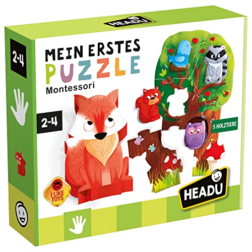 „Mein erstes Puzzle Montessori – Spiel für die Entwicklung der Sinneskoordination!“: Lernspiel für Kinder im Alter von 2 bis 4 Jahren, deutsche Version (DE52491) von Headu