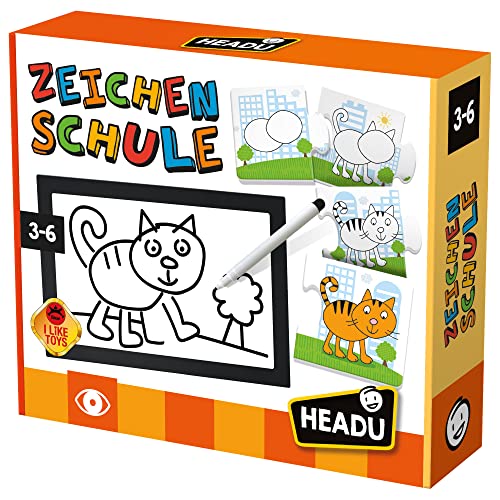 „Zeichenschule – Logische Abläufe und erste Zeichentechniken!“: Lernspiel für Kinder im Alter von 3 bis 6 Jahren, deutsche Version (DE52507) von Headu