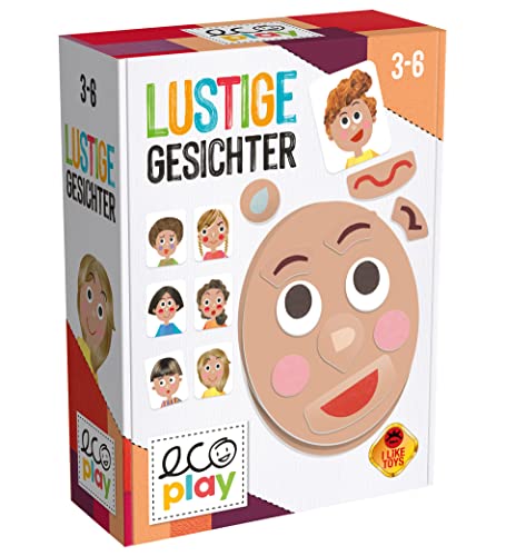 Headu „Lustige Gesichter – Emotionen zum Lachen!“: Lernspiel für Kinder im Alter von 3 bis 6 Jahren, deutsche Version (DE52576), Rot von Headu