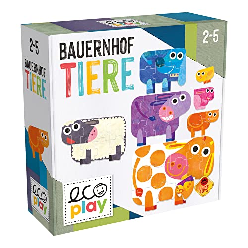 Headu DE52620 Bauernhoftiere Lernspiel Montessori, blau von Headu