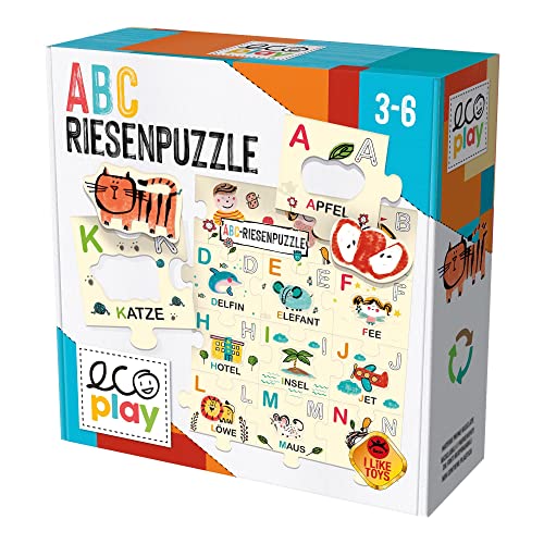 Headu DE52637 ABC Riesenpuzzle Lernspiel Montessori, blau von Headu