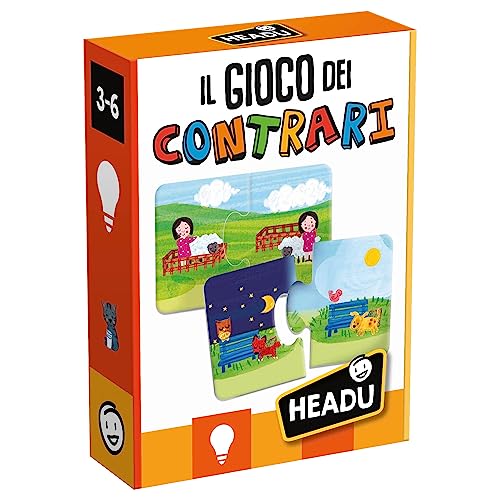 Headu IT20591 Il Gioco dei Contrari Spiel Lernspiel, Mehrfarbig von Headu