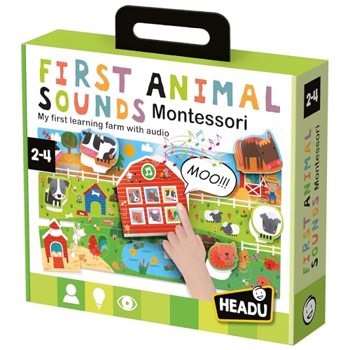 Headu First Animal Sounds Montessori, mehrfarbig, kompakt (Ludilo MU57885) von Headu