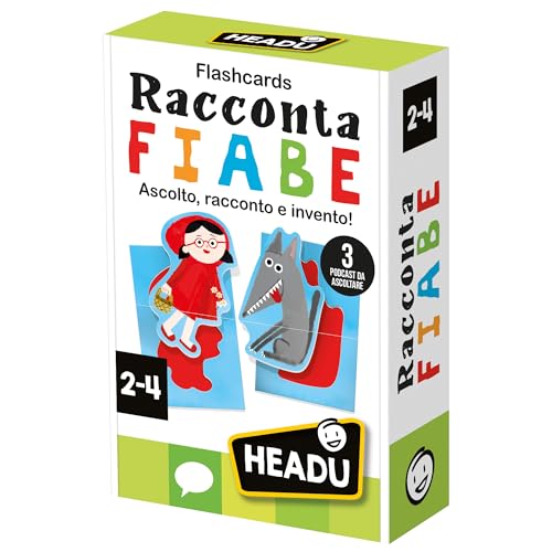 Headu Flashcards Lernspiel Hören, Geschichte und Erfinden! IT59797 Lernspiel für Kinder von 2-4 Jahren, hergestellt in Italien von Headu