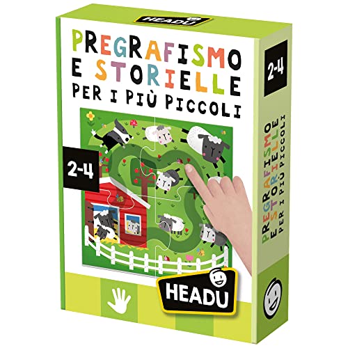 Headu Pregrafismus und Storielle Montessori Spur Mit Fingern Und Erfindet Eine Geschichte It55027 Lernspiel für Kinder 2-4 Jahre, Made in Italy von Headu