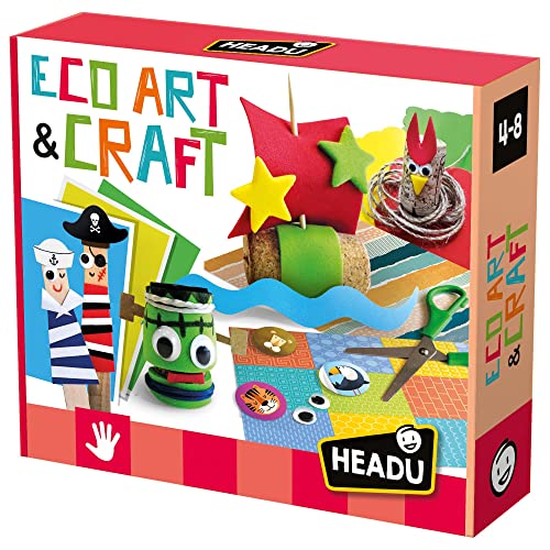 Headu Eco Art & Craft Handwerk, feine und gemusterte Handarbeit, Kunst- und Bastelspiel für Kinder von 4 – 8 Jahren, hergestellt in Italien von Headu