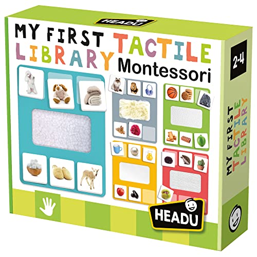 Headu - Montessori Meine erste taktile Bibliothek, Lernressourcen, Kleinkind-Lernspielzeug, Lernspiele, Taktiles Lernen, Lernspiele, Alter 2-4 Jahre von Headu