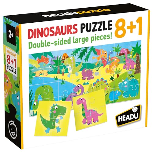 Headu 1043734 Dinosaurs Puzzle 8+1, Mehrere, Large von Headu