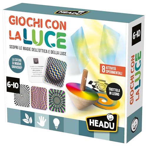 Headu Spiele mit Licht Entdecken Sie die Magie der Optik und des Lichts IT57120 Lernspiel für Kinder von 6-10 Jahren, hergestellt in Italien von Headu