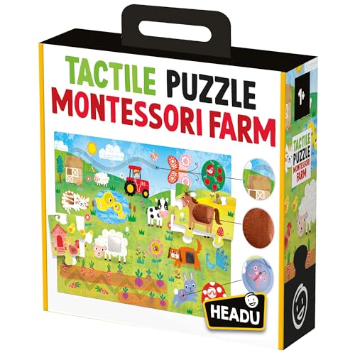 Headu 8.05959E+12 Italy Taktile Puzzle Montessori, Mehrfarbig von Headu