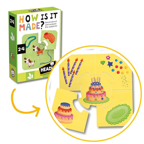 Headu - Wie es gemacht wird, Lernspielzeug, Kinderpuzzle, dekonstruieren und entdecken, Lernspiele, Lernspiele, Kinderpuzzle, ideal für 2-4 Jahre von Headu