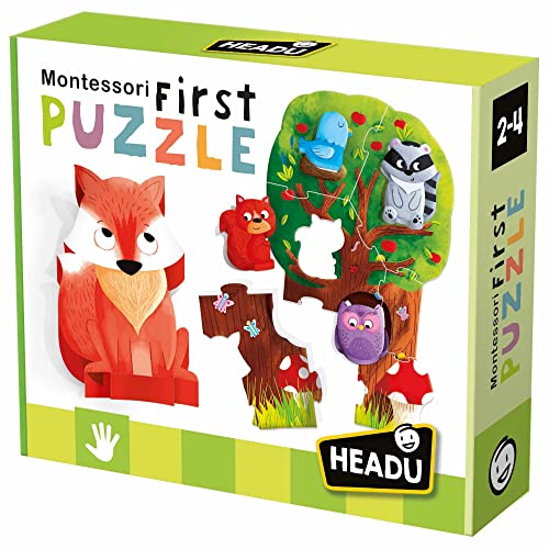 Headu IT20133 Montessori My First Puzzle The Forest Lernspiel, Mehrfarbig, Large von Headu