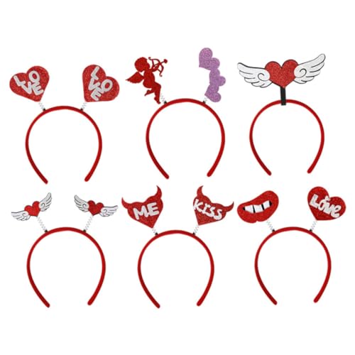 6St valentinstag stirnband Herz Gesicht Stirnbänder bachelor party accessories party kopfschmuck Festliche Haaraccessoires Partyzubehör Party-Stirnband Festival-Stirnband Plastik Healeved von Healeved