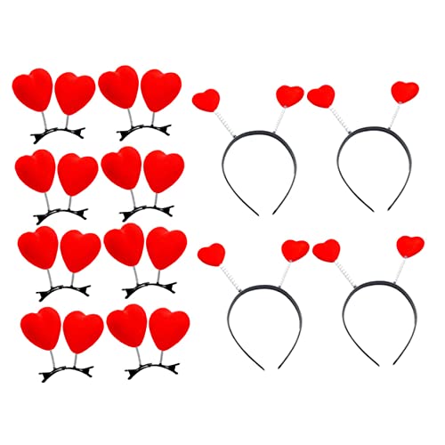 Healeved 1 Satz Dreidimensionales Herz-Stirnband rosafarbenes Herz-Stirnband Valentinsgrüße Valentinstag Haarschmuck Valentinstag Haarband Valentinstag Stirnband rotes Herz-Stirnband von Healeved