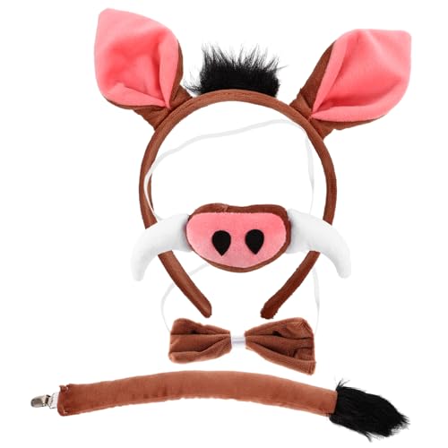 Healeved 1 Set Cosplay Schweinkostüm Schweine Ohren Stirnband Requisite Dekorative Bowtie Gefälschte Nase Festival Thema Party Halloween Animal Cosplay Kostüm Kopfbedeckung von Healeved