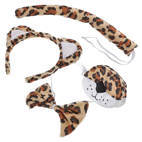 Healeved 1 Set Set Tiger Stirnband Nase Leopardenohren Und Für Damen Leoparden Kostümzubehör Für Damen Ohren Stirnband Für Damen Leoparden Erwachsenenkostüm Leopardenohren von Healeved