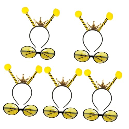 Healeved 10 Stk Biene Stirnband Brille Bienen Brille Bienen Sonnenbrille Abschlussball-Sonnenbrille bienen kopfschmuck bee costume schnapsgläser Partyzubehör Bienen Design Kopfschmuck Tuch von Healeved