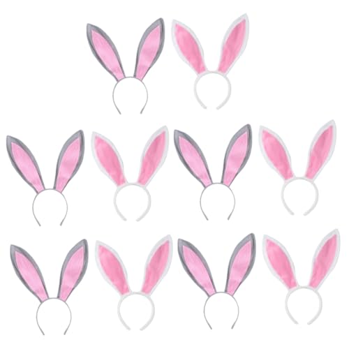 Healeved 10 Stk Hasen Ohren Haarband halloween headband bunny ohren hairband dekoratives Mädchen-Stirnband Kaninchen verkleiden sich Osterhasenohren Stirnband Festivalversorgung Plüsch von Healeved