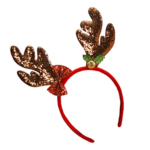 Healeved 1PC Weihnachtsdekoration Glitzer Rentiergeweih Haarreif Mit Glöckchen Festliches Haarschmuck Für Erwachsene Und Ideal Für Weihnachten Und Partys von Healeved