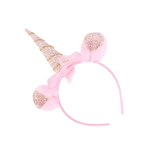 Healeved 1Stk Stirnband einhorn kopfschmuck Rosa Haarschmuck Kostümparty Stirnbänder mit Einhornohren halloween costume halloween kleidung Party-Kopfbedeckung Cosplay-Kopfschmuck Stoff von Healeved