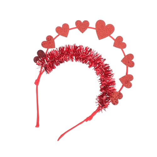 Healeved 1stk Valentinstag Stirnband Valentinstag-party-stirnband Amorbogen Und Herz-bopper-stirnband Valentinstags-stirnband Für Frauen Neues Jahr Stirnband Schönes Stirnband Rot Filzstoff von Healeved