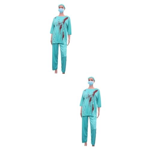 Healeved 2 Stck. Performance Nurse Requisiten Kostüm Halloween-kostüme Für Männer Arzt Kostüm Halloween Für Frauen Blau Healeved 2 Stck. Performance Nurse Requisiten Kostüm Halloween-kostüme Für Männer Arzt Kostüm Halloween Für Frauen Blau von Healeved