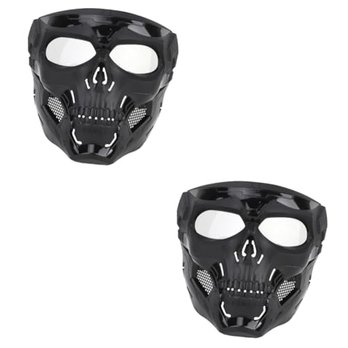 Healeved 2 Stck. taktische Maske Maskenkostüm Schädelmaske halbes Gesicht Masken-Cosplay Halloween reinigen Cosplay-Schädel Kopfbedeckung Schwarz Healeved 2 Stck. taktische Maske Maskenkostüm Schädelmaske halbes Gesicht Masken-Cosplay Halloween reinigen Cosplay-Schädel Kopfbedeckung Schwarz von Healeved