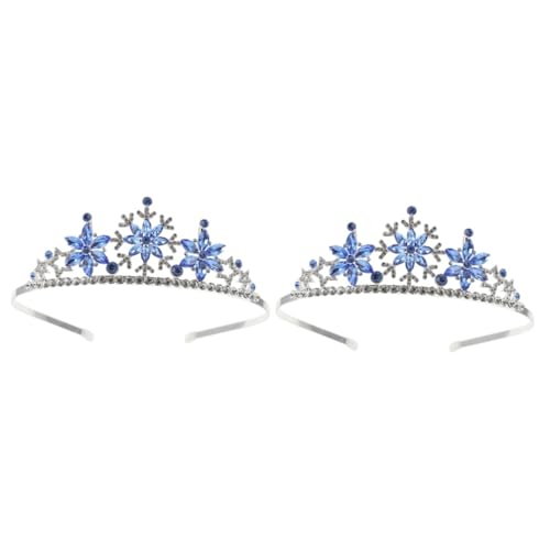 Healeved 2 Stk Krone Stirnband Für Kinder Kinderparty-krone Strass-kopfschmuck Kronen-haarband Zarter Kronenkopfschmuck Tiaras Partykrone Schneeflocke Schicker Haarschmuck Kostüme von Healeved