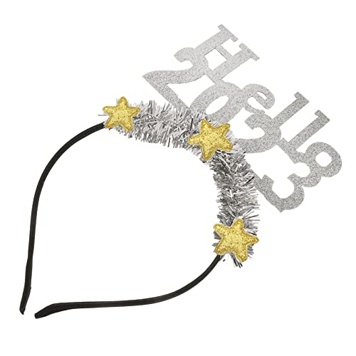 Healeved 2023 Partygeschenke Für Das Neue Jahr Schwarzes Lametta Silvester Headbopper Haarbänder Kopfschmuck Haarschmuck Für Silvester Goldene Rahmen Neujahrs-haarband Filzstoff Silver von Healeved