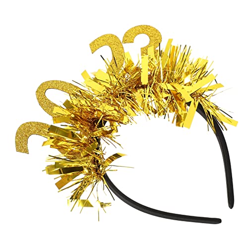 Healeved 2023 haarband hair-band Neujahr Haarreifen neujahrsgeschenk Haarreifen mit Schriftzug Haarschmuck für Silvester neues jahr stirnband einzigartiger Party-Kopfschmuck Grüßer Golden von Healeved