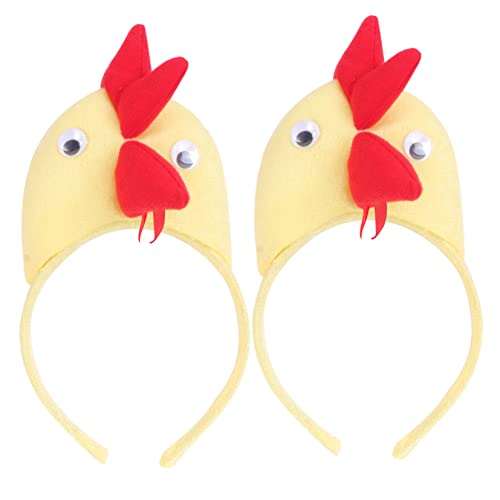 Healeved 2St Hahn Stirnband Hasenförmige Strohfigur Sisal-Osterhasen Ratte tierhaarreifen party haarreifen stutzenhalter Kinderkommode Party-Stirnband Kleidungszubehör PP Baumwolle Yellow von Healeved